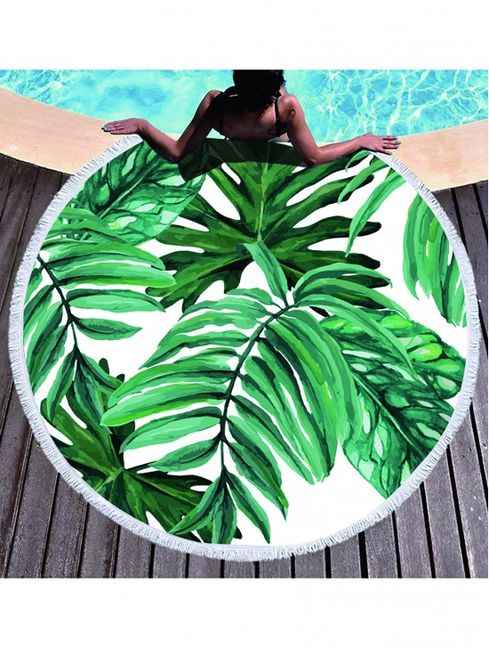 Leaf Round Beach Towel